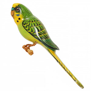 Takahashi Green Budgerigar Parakeet Pin Front