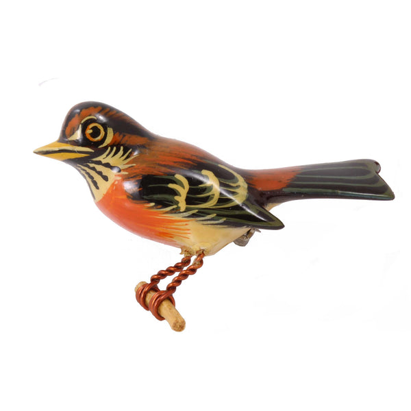 Takahashi Robin Bird Pin Front