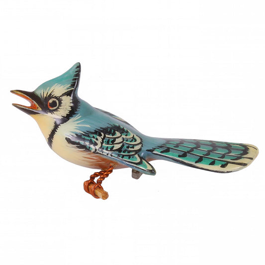 Takahashi Blue Jay Bird Pin Front