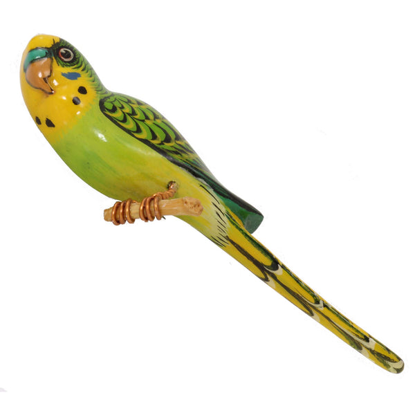 Takahashi Green Budgerigar Parakeet Pin Bottom