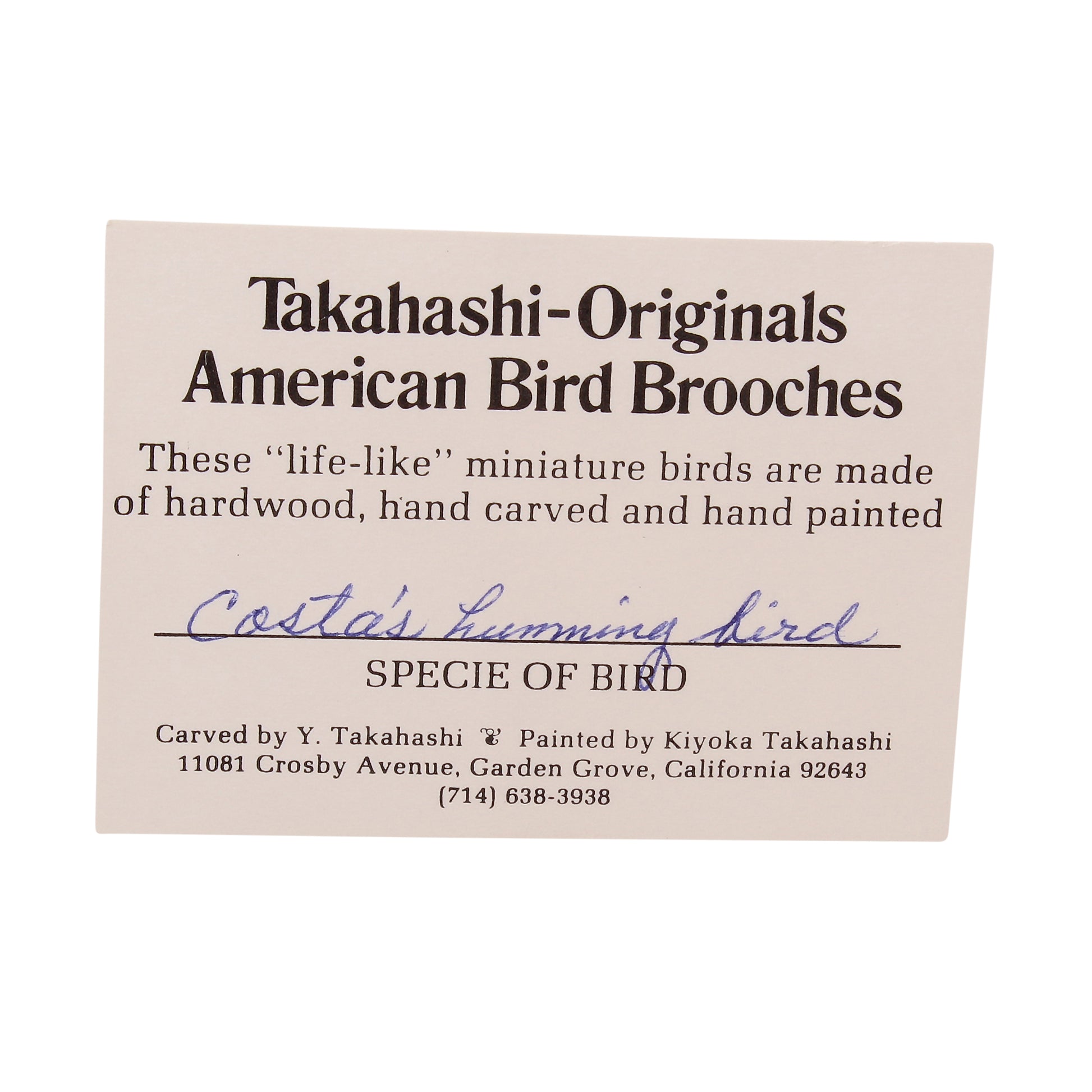 Apparel & Accessories > Jewelry > Brooches & Lapel Pins Card
