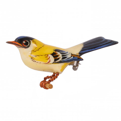 Takahashi Vintage Goldfinch Pin Front