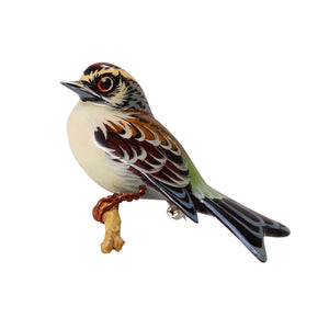 Takahashi Chipping Sparrow Vintage Pin Front