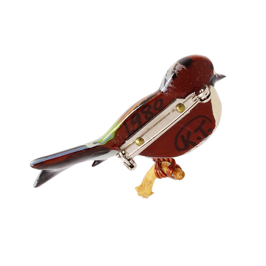 Takahashi Chipping Sparrow Vintage Pin Back