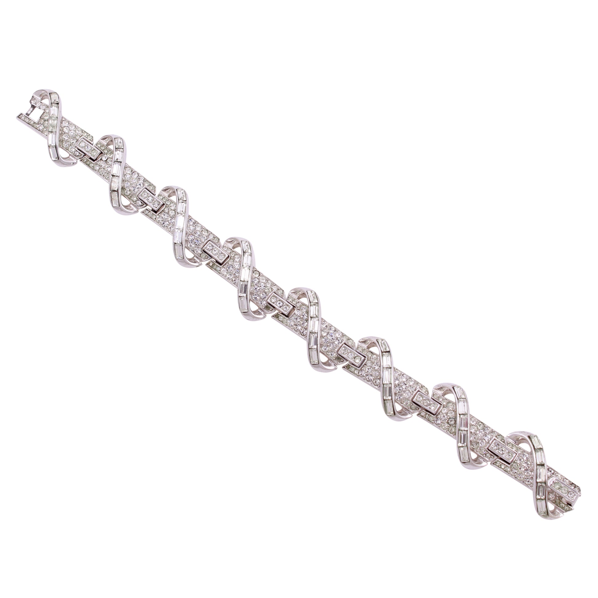 Trifari Sparkling Rhinestone Bracelet Front