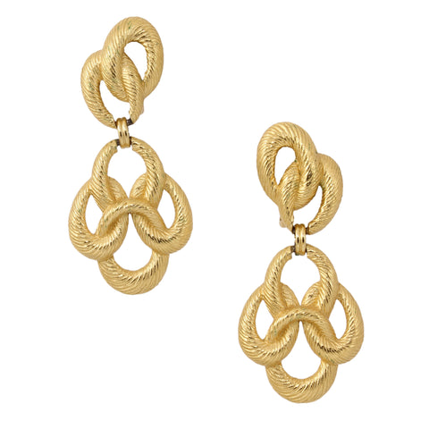 Trifari Golden Loop Earrings Front