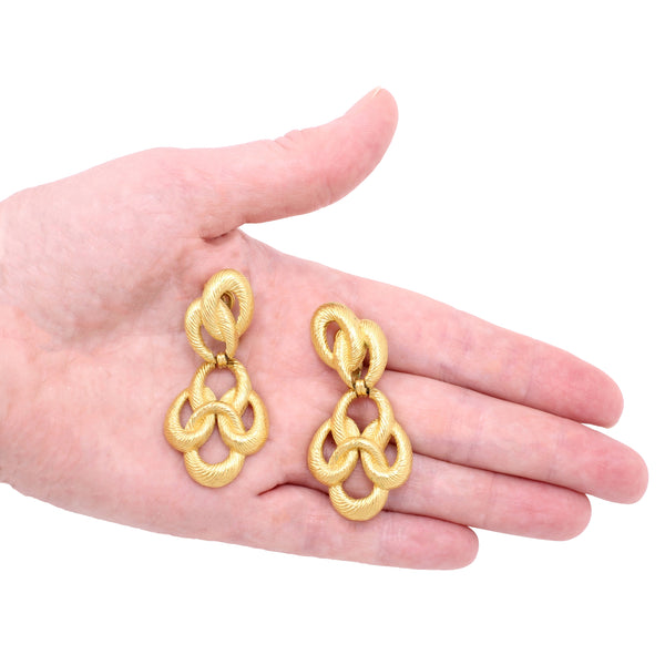 Trifari Golden Loop Earrings Held