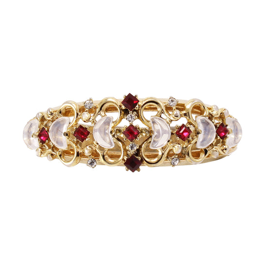 Trifari Alfred Phillipe Clair de Lune Moonstone Rhinestone Bracelet Front
