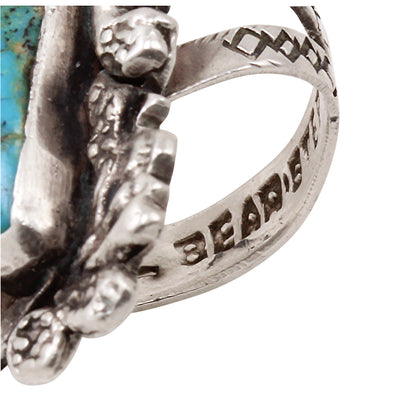 Scarce Chief Shatka Bear-Step Turquoise and Sterling Ring SignatureScarce Chief Shatka Bear-Step Turquoise and Sterling Ring Signature