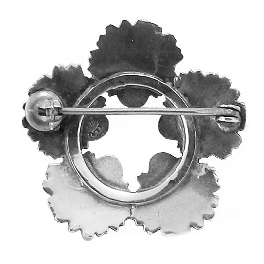 Art Nouveau Unger Brothers Sterling Daisy Wreath Pin Back