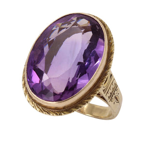 Victorian Amethyst 10k Yellow Gold Ring Side