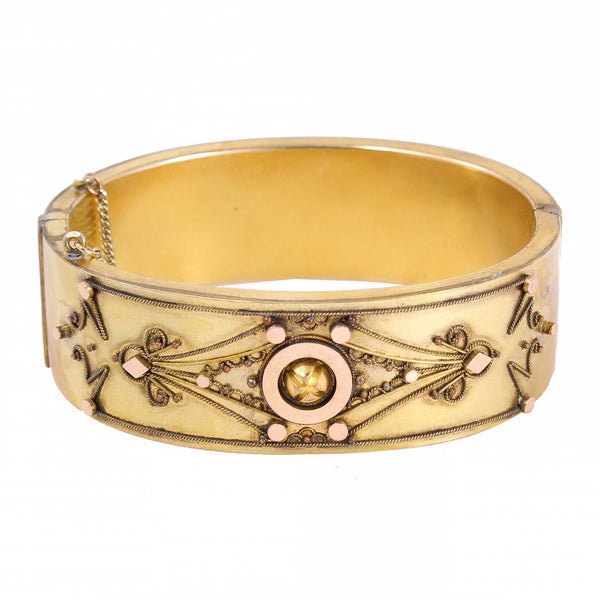 Victorian Gold Filled Etruscan Revival Bracelet Front
