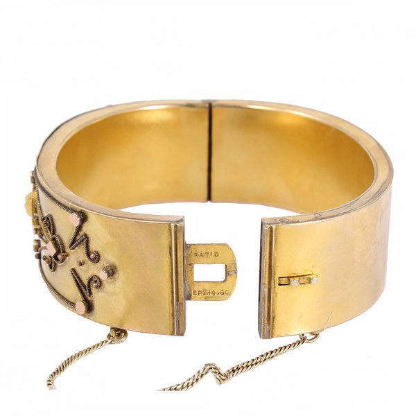 Victorian Gold Filled Etruscan Revival Bracelet Open