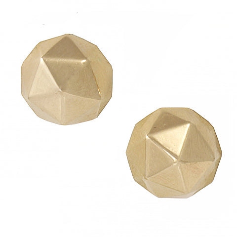 Geometric Classic Style 14k Yellow Gold Earrings Front