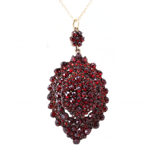 Victorian Bohemian Garnet Pendant Front