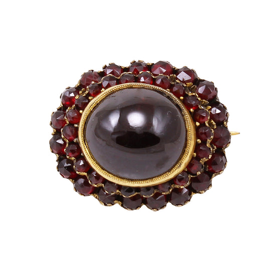 Victorian Bohemian Garnet Antique Pin/Brooch Front