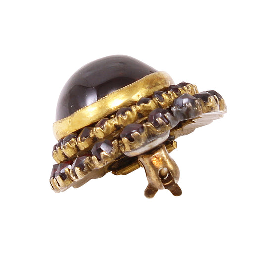 Victorian Bohemian Garnet Antique Pin/Brooch Side