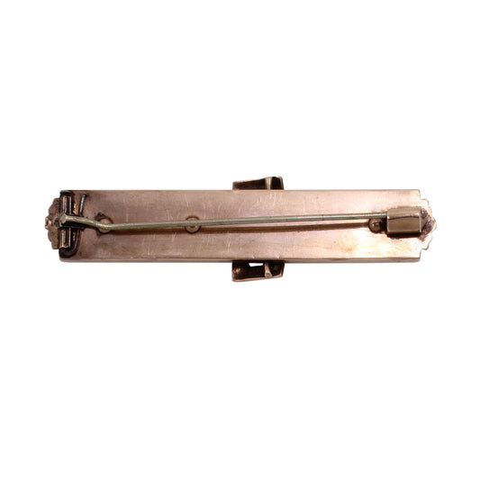 Victorian Onyx and Pearl 14k Buckle Pin/Brooch Back