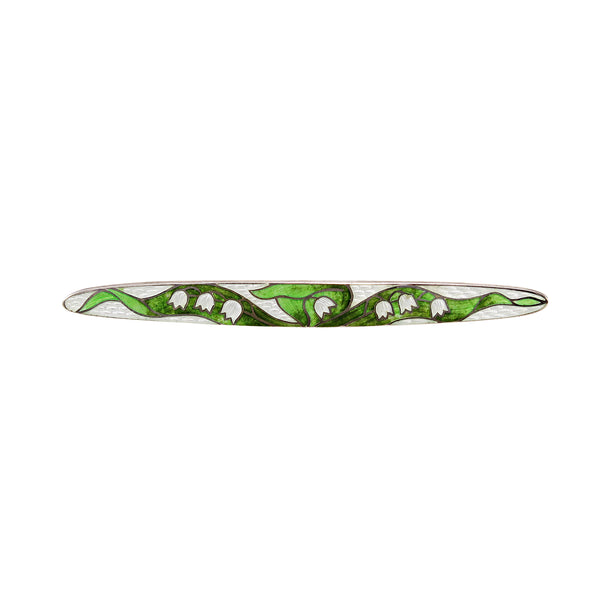 Watson Sterling Cloisonne Enamel Lily of the Valley Pin Brooch