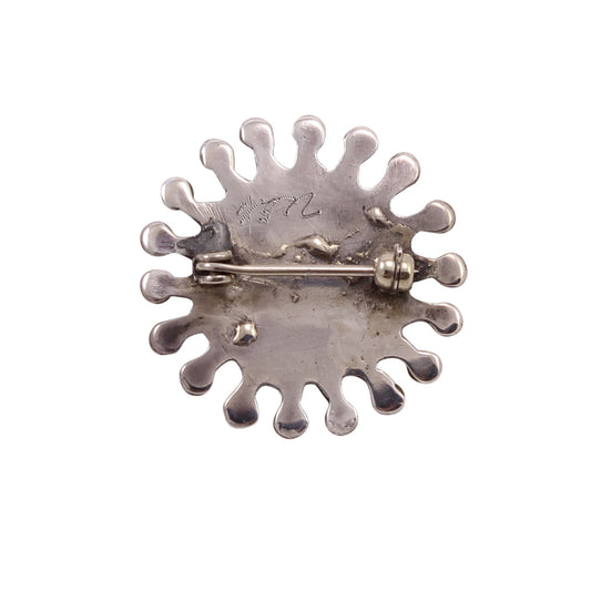 Zuni Turquoise Needlepoint Sterling Pin/Brooch Back
