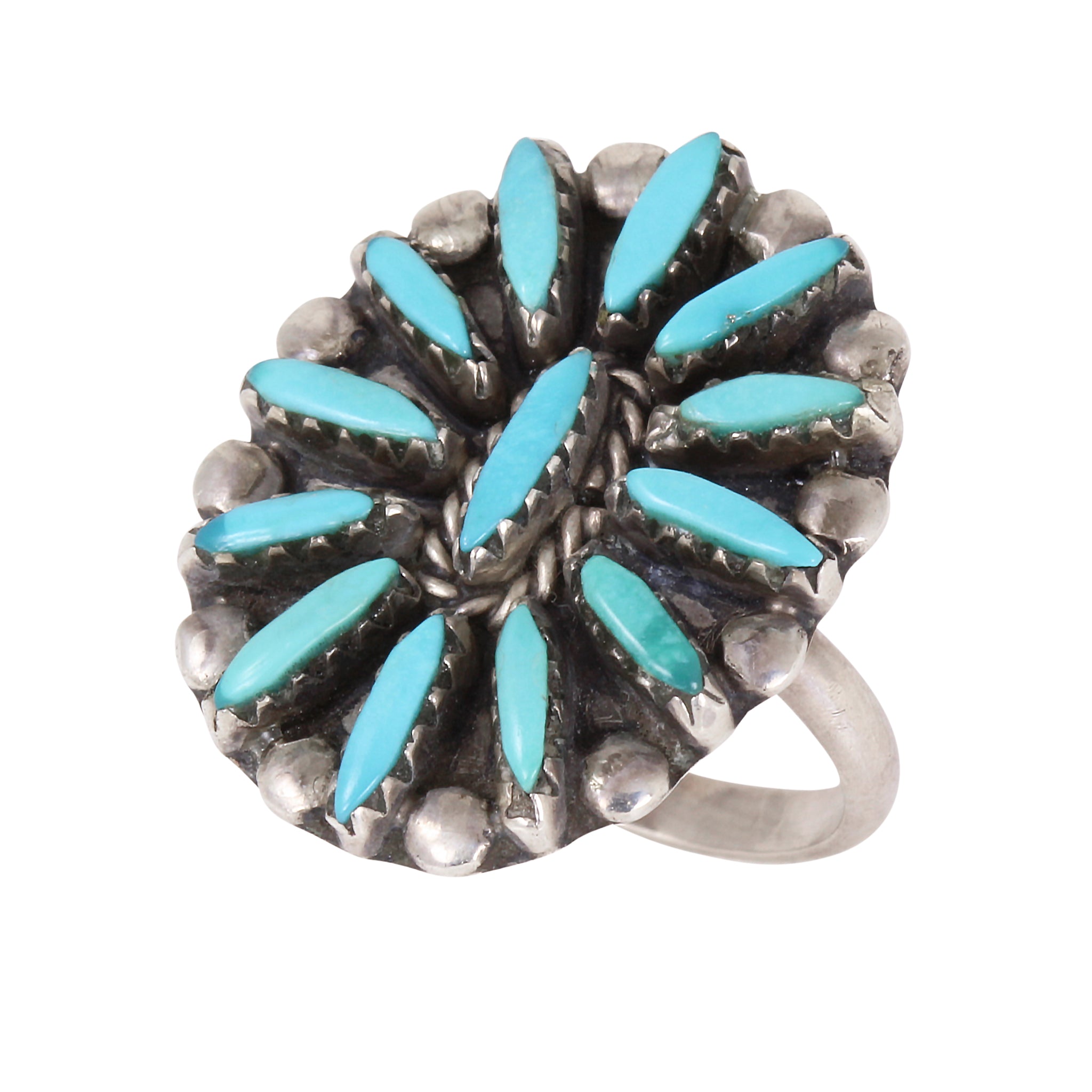 Ethel & Zigmond Peina Zuni Sterling Turquoise Ring – The Vintage Jewel